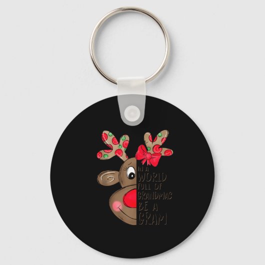 Gram Reindeer Xmas Happy Family New Reindeer Merry Sleutelhanger (Voorkant)
