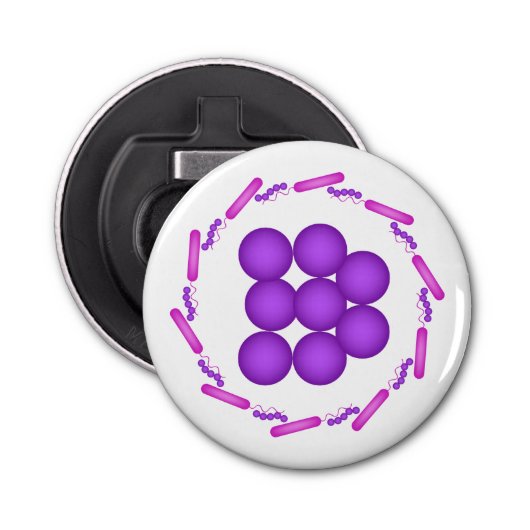 Gram Stain Button Flesopener (Voorkant)