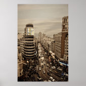 Gram Via de Madrid en España Poster (Voorkant)