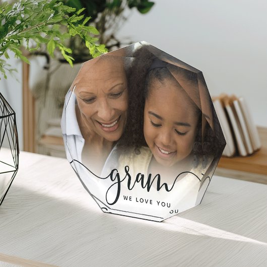 Gram waar we van houden | Grandma Script Overlay Fotoblokken