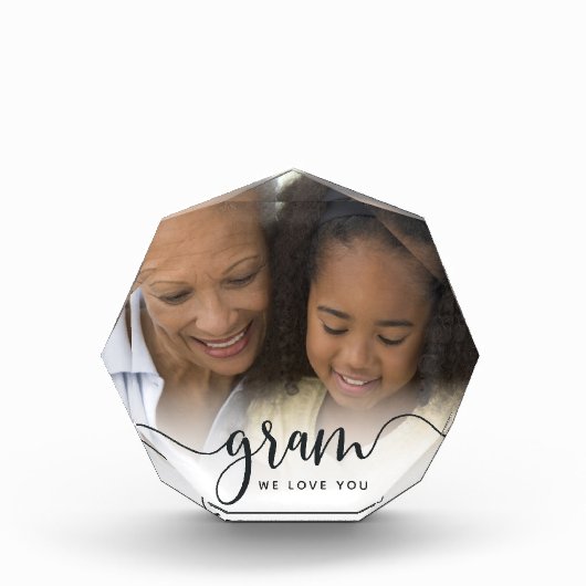 Gram waar we van houden | Grandma Script Overlay Fotoblokken (Voorkant)