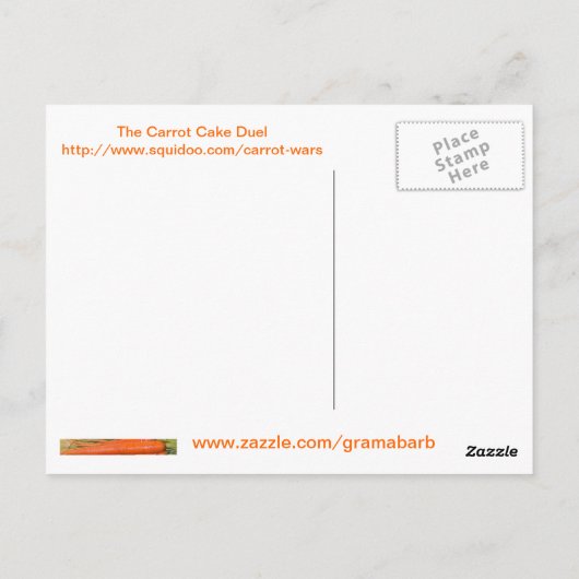 GramaBarb's Briefkaart van de ananappelCake (Achterkant)