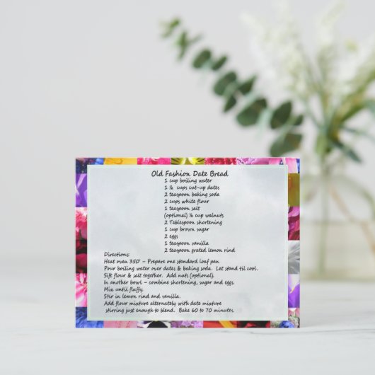 GramaBarb's Date Loaf Recipe Briefkaart (Staand voorkant)