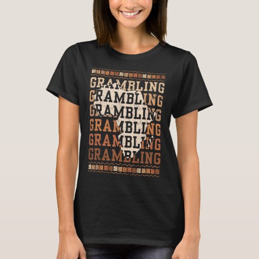 Grambling HBCU met Afrika Alumni Historisch Zwart T-shirt (Voorkant)