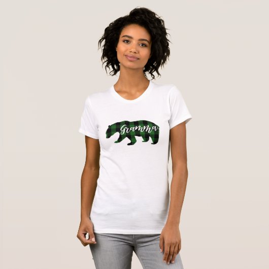 Gramma Beer | Groen geruit T-shirt (Voorkant volledig)