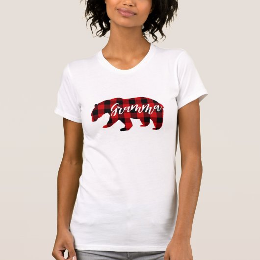 Gramma Beer | Red Plaid T-shirt (Voorkant)