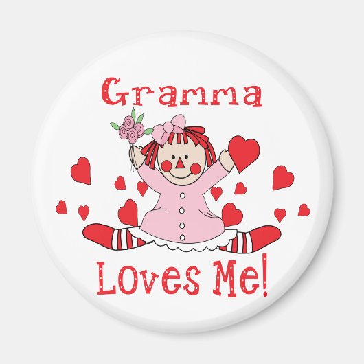 Gramma Love's me Rag Doll Magneet (Voorkant)