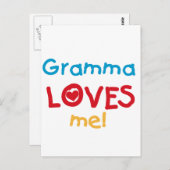 Gramma Loves Me T-shirts en geschenken Briefkaart (Voorkant / Achterkant)