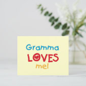 Gramma Loves Me T-shirts en geschenken Briefkaart (Staand voorkant)