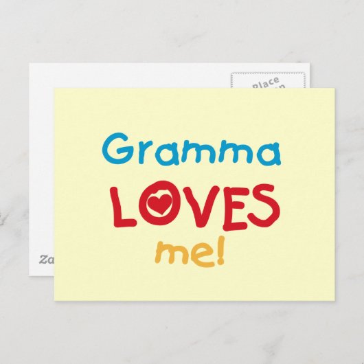 Gramma Loves Me T-shirts en geschenken Briefkaart (Voorkant / Achterkant)