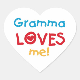 Gramma Loves Me T-shirts en geschenken Hart Sticker