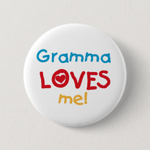 Gramma Loves Me T-shirts en geschenken Ronde Button 5,7 Cm