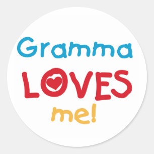 Gramma Loves Me T-shirts en geschenken Ronde Sticker