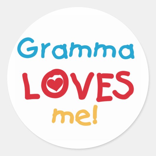 Gramma Loves Me T-shirts en geschenken Ronde Sticker (Voorkant)