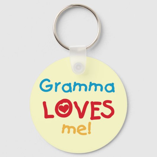 Gramma Loves Me T-shirts en geschenken Sleutelhanger (Voorkant)