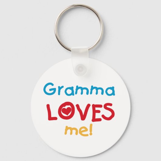 Gramma Loves Me T-shirts en geschenken Sleutelhanger (Voorkant)