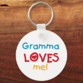 Gramma Loves Me T-shirts en geschenken Sleutelhanger (Voorkant)