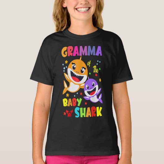 Gramma Of The Baby Shark Birthday Gramma Shark T-shirt (Voorkant)