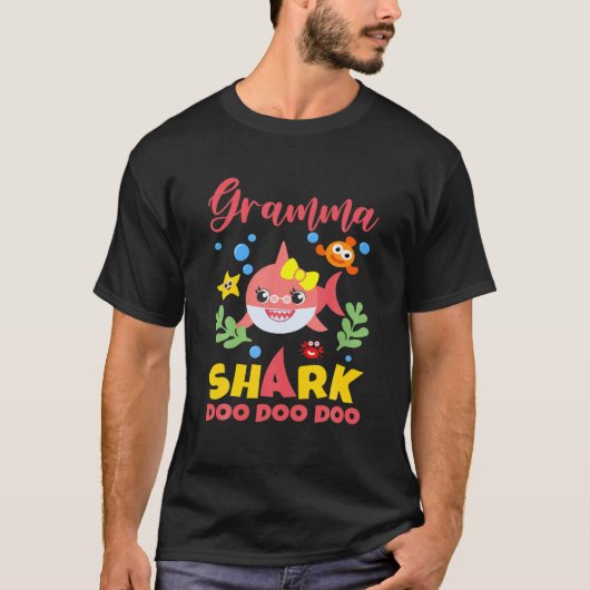 Gramma Shark Gift Cute Baby Shark Family Matching T-shirt (Voorkant)