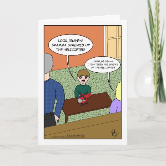 Gramma verknoeide de helikopter kaart (Voorkant)