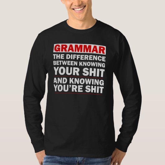 Grammar het verschil tussen het kennen t-shirt (Voorkant)