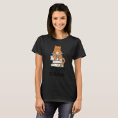 Grammar Kitten zachtjes corrigeren Engels leraar T-shirt (Voorkant volledig)