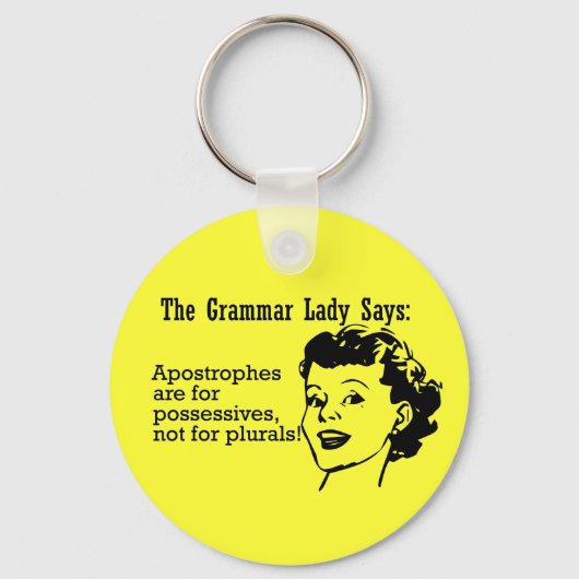Grammar Lady Apostrophes Sleutelhanger (Voorkant)