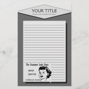 Grammar Lady Je bent je geleerde verhaal Briefpapier
