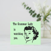 Grammar Lady Watching Briefkaarten (Staand voorkant)