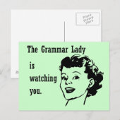 Grammar Lady Watching Briefkaarten (Voorkant / Achterkant)