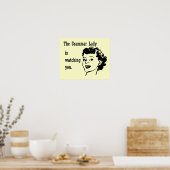 Grammar Lady Watching Briefkaarten Poster (Keuken)