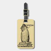 Grammar Owl zegt Whom Bagagelabel (Voorkant verticaal)