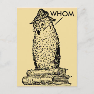 Grammar Owl zegt Whom Briefkaart