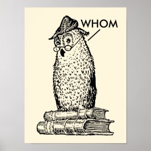 Grammar Owl zegt Whom Grammar Poster