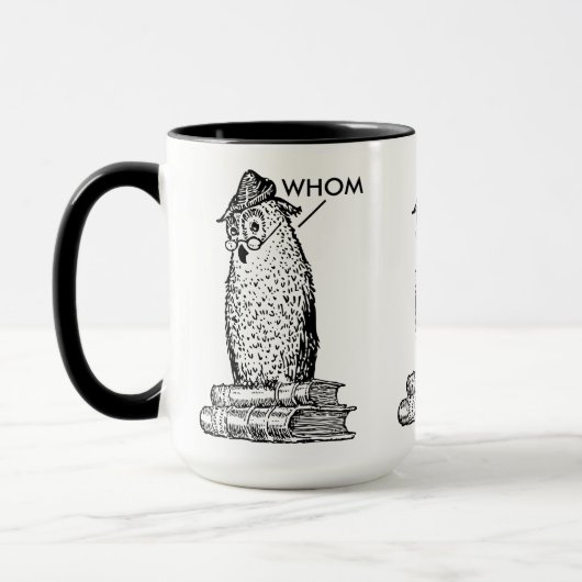 Grammar Owl zegt Whom Mok (Links)