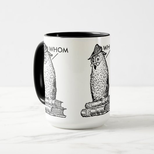 Grammar Owl zegt Whom Mok (Voorkant links)