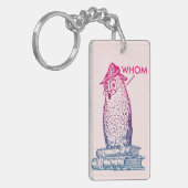 Grammar Owl zegt Whom Pink Sleutelhanger (Voorkant Links)
