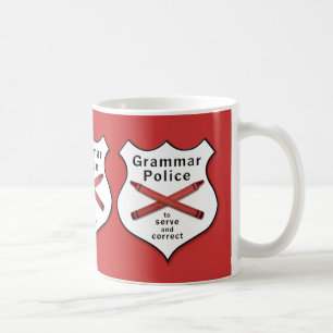 Grammar Police Badge Koffiemok