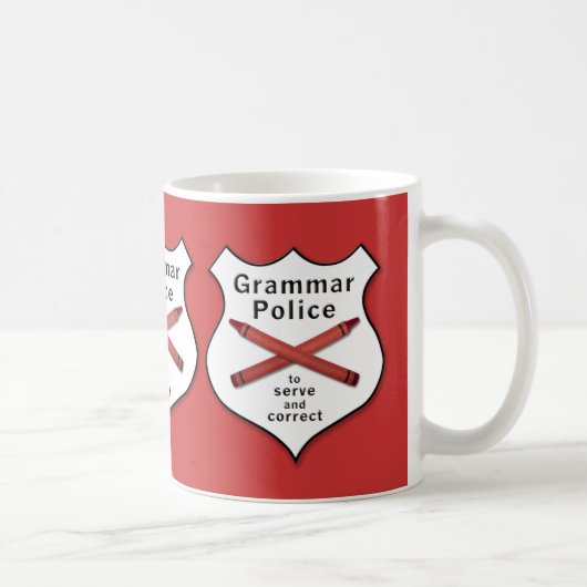 Grammar Police Badge Koffiemok (Rechts)