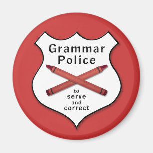 Grammar Police Badge Magneet