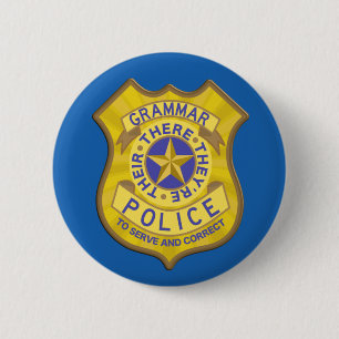 Grammar Police Badge Ronde Button 5,7 Cm