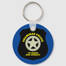 Grammar Police Badge Sleutelhanger