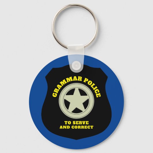 Grammar Police Badge Sleutelhanger (Voorkant)