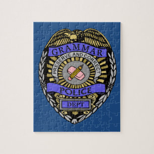 Grammar Police Dept Badge Pencil Eraser Legpuzzel