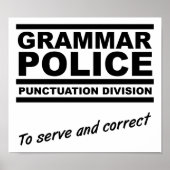 Grammar Police Funny Poster (Voorkant)