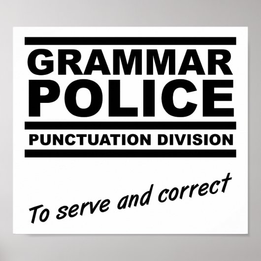 Grammar Police Funny Poster (Voorkant)