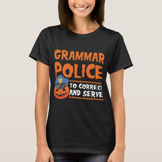 Grammar Police Halloween Costume T-shirt (Voorkant)