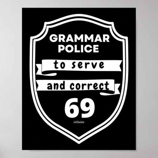 GRAMMAR POLICE OM grappig TE SERVEREN EN TE CORREC Poster (Voorkant)
