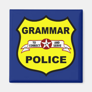 Grammar Police Square Magnet