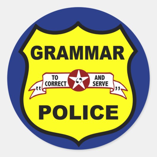 Grammar Police Sticker (Voorkant)